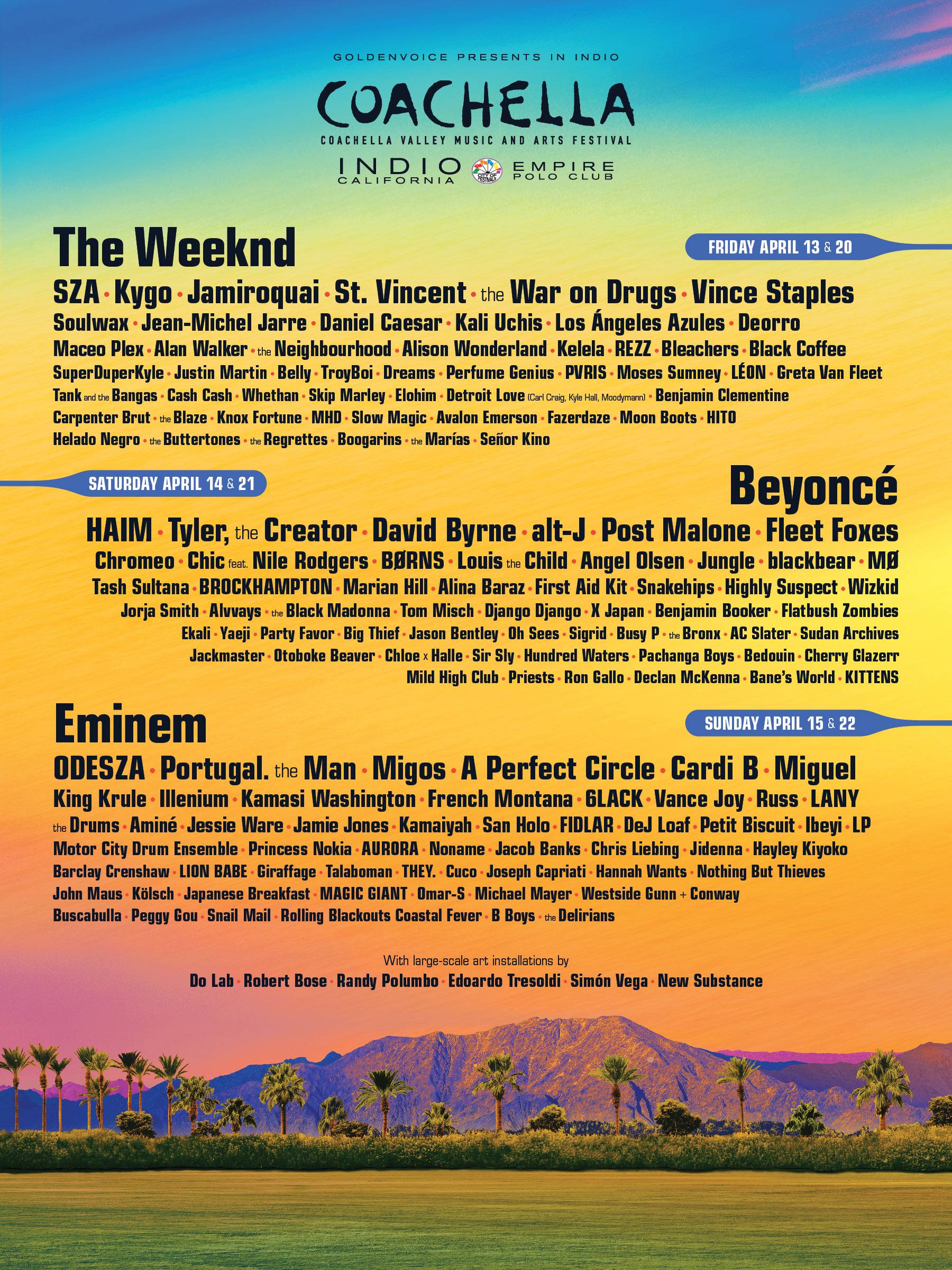 Coachella 2018 Full Lineup + Glen’s Sets Random Tidbits